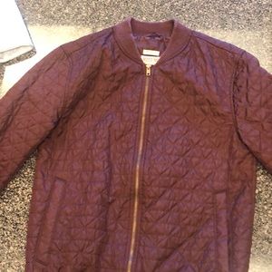 maroon bomber jacket